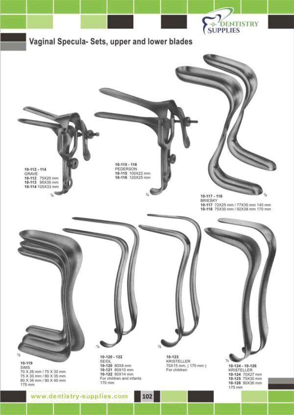 Vaginal Specula Sets Upper And Lower Blades